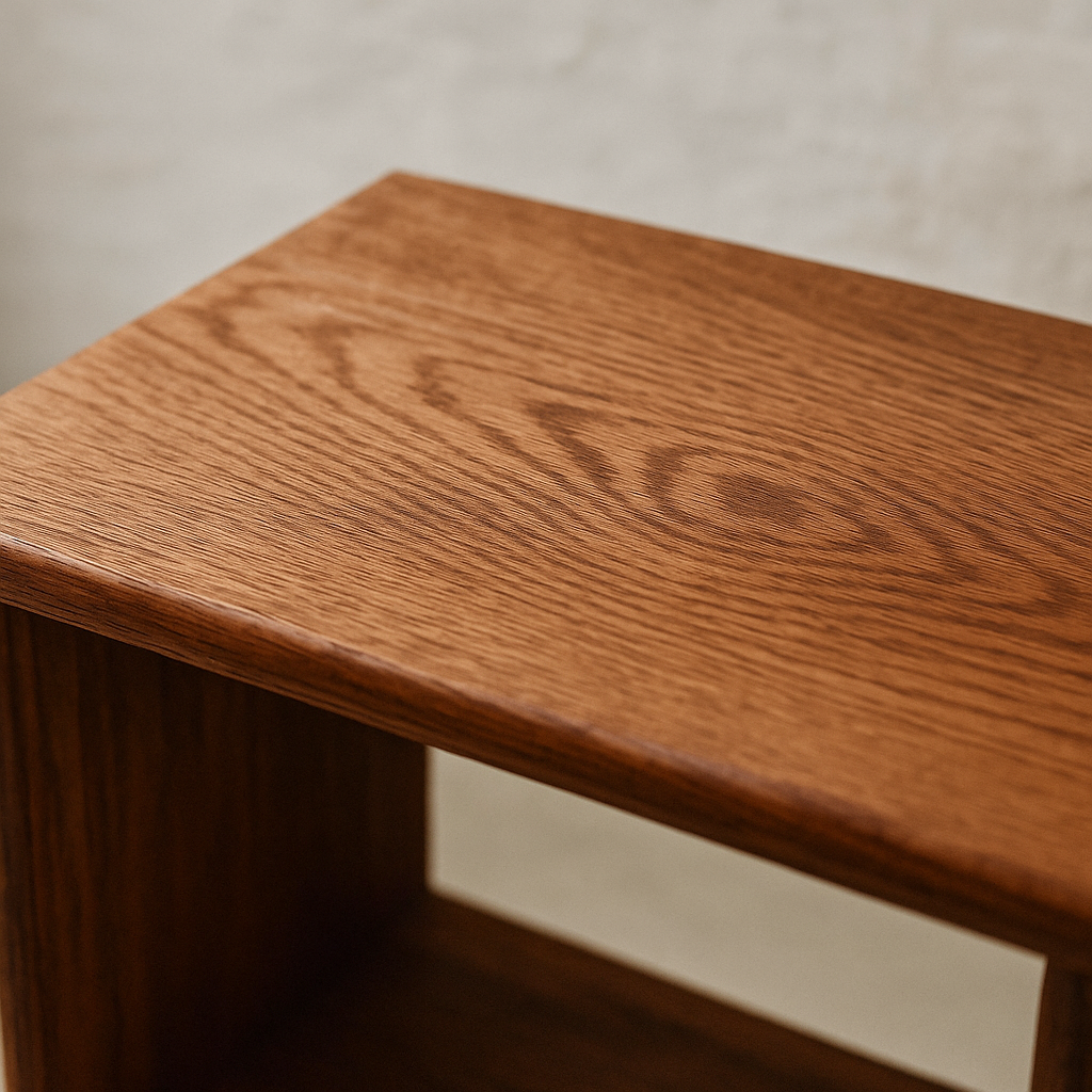 Bibliothèque Cube en Chêne Rouge Massif | Fait à la main | Rouge naturel