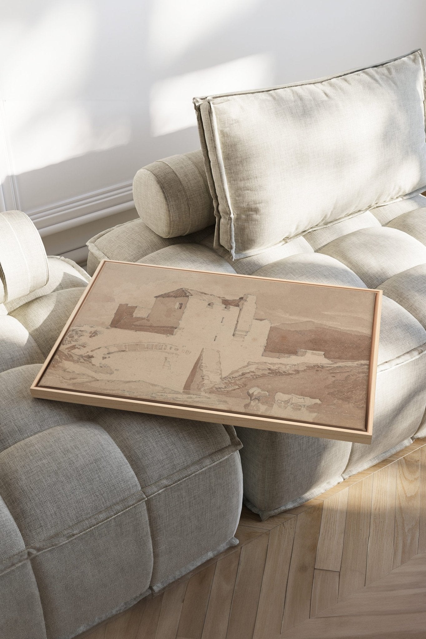 STONE AND STREAM, Oeuvre sur toile étirée - Les Trouvailles de JustinecanvasOleka Canvas16x12Bois naturel