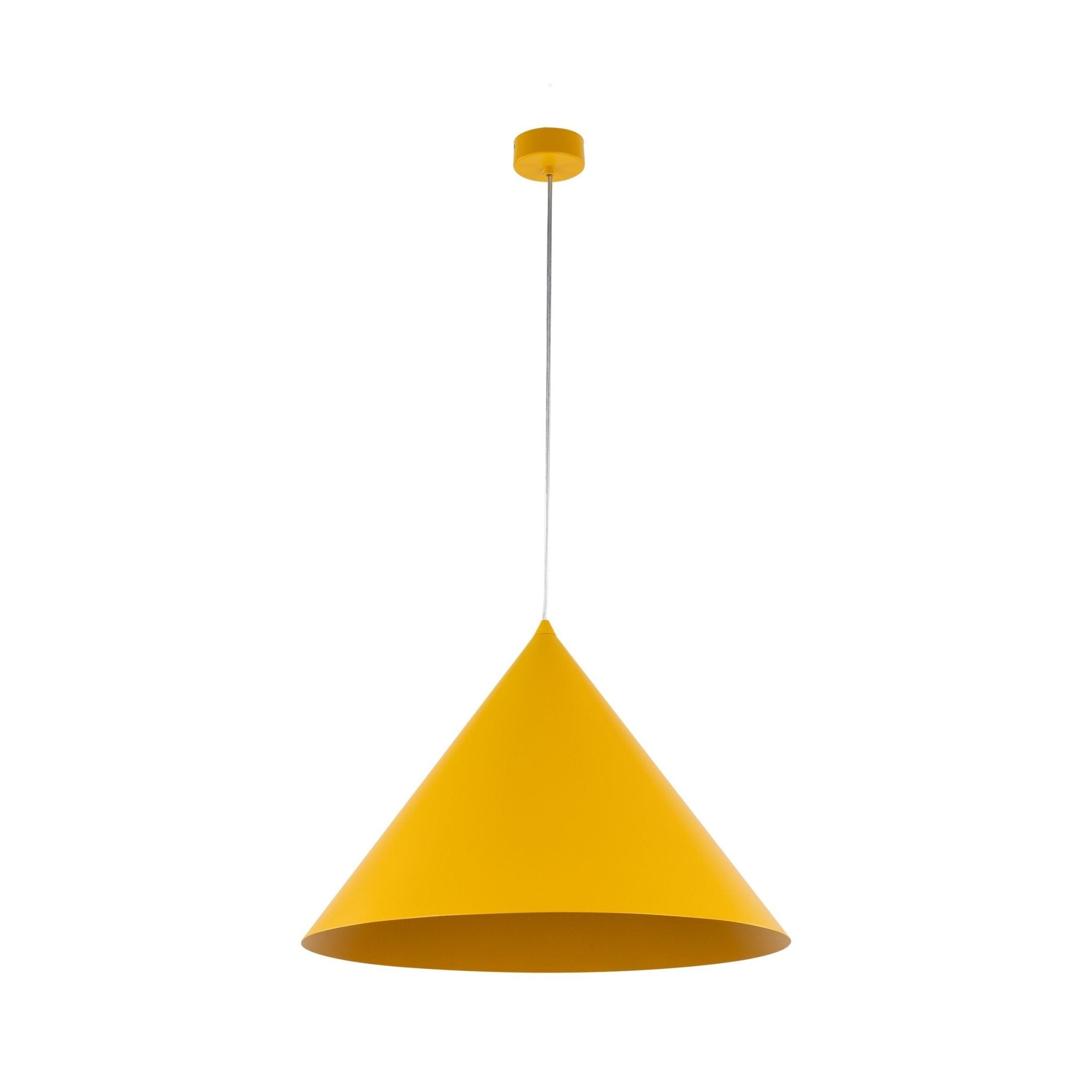 Suspension CONO | 1 lumière | Métal peint | Design moderne minimaliste | Luminaire contemporain | Très grand format - Les Trouvailles de JustineLumoCraftsJaune