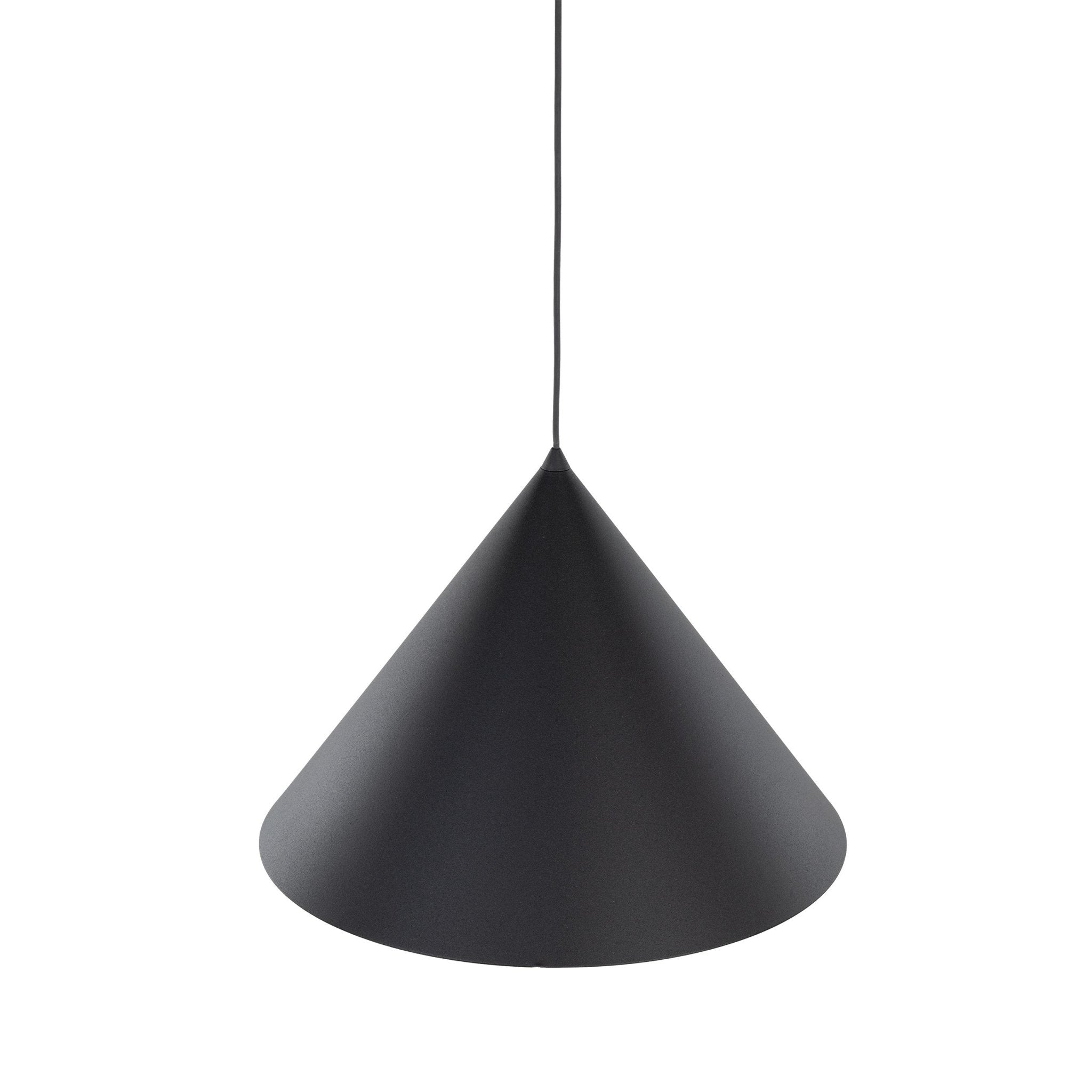 Suspension CONO | 1 lumière | Métal peint | Design moderne minimaliste | Luminaire contemporain | Très grand format - Les Trouvailles de JustineLumoCraftsNoir