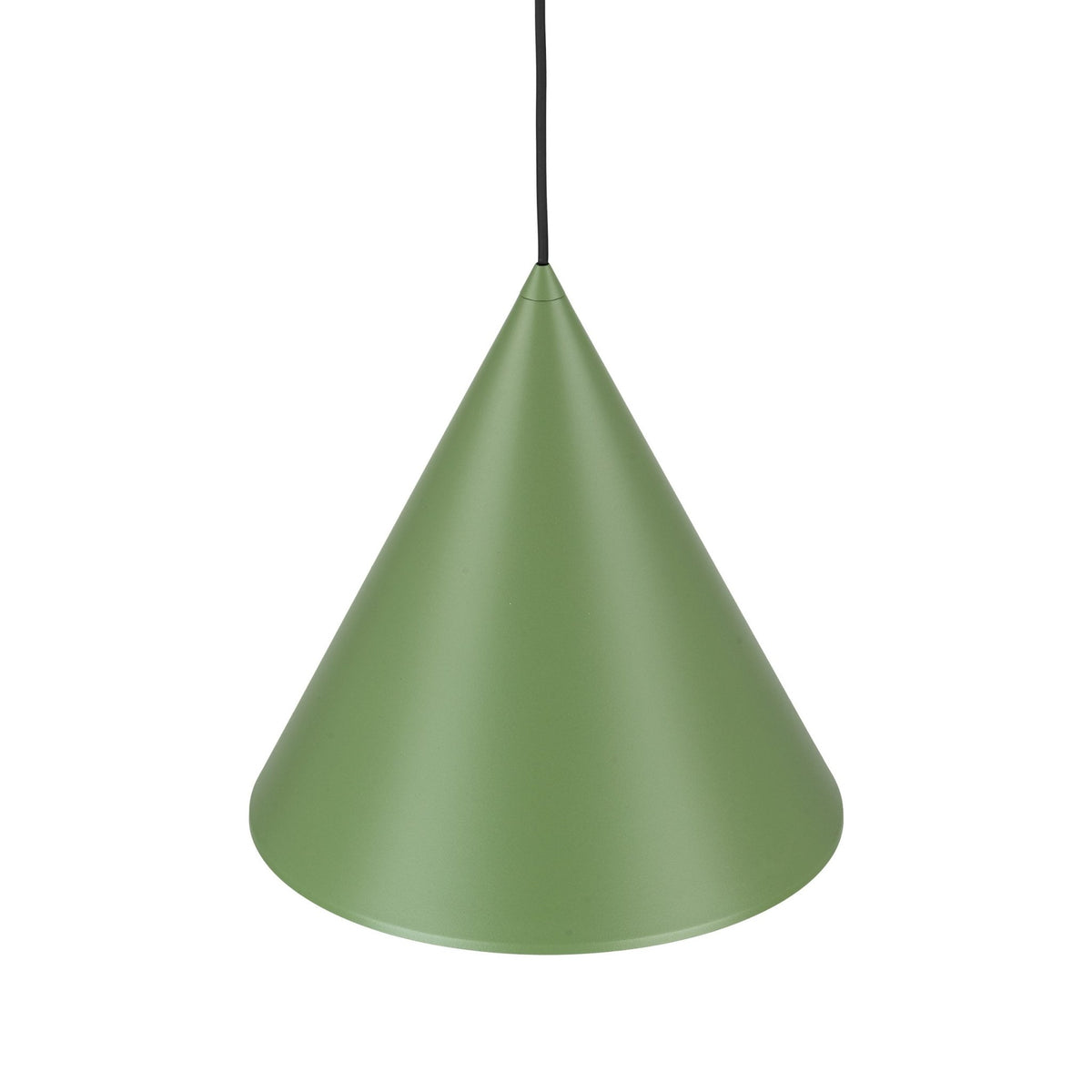 Suspension conique vert olive, abat-jour en forme de cône, intérieur vert-jaune