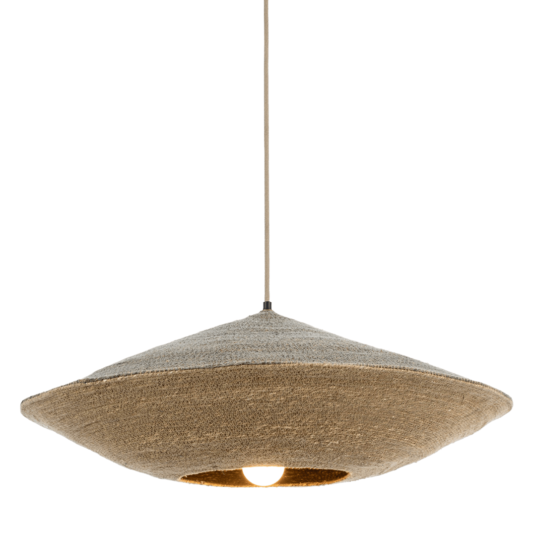 Suspension Nest | Grand format Vert/Naturel | Fait main en herbe marine tressée - Les Trouvailles de JustineIndaba Home