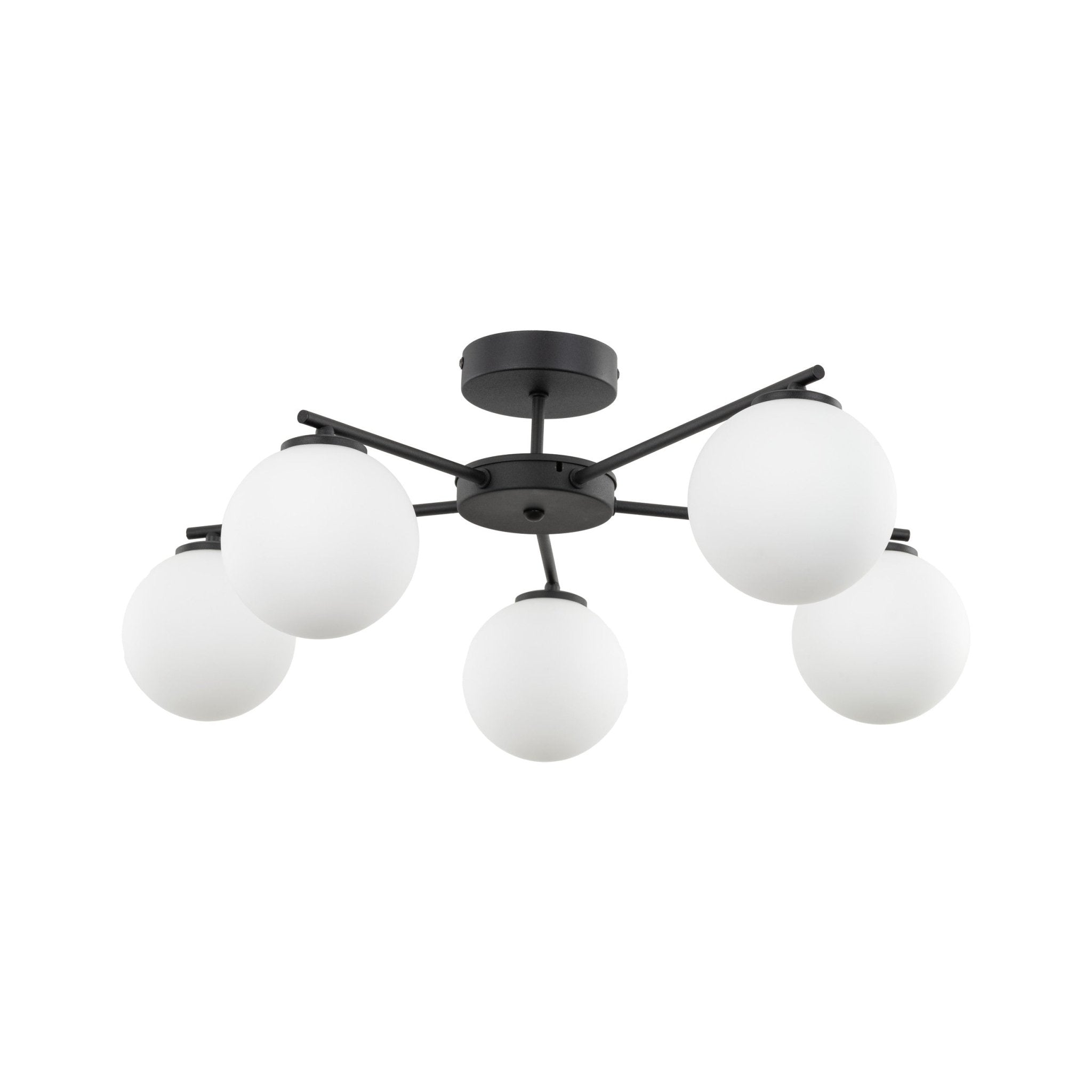 Suspension plafonnier ELTON | 5 lumières | Style scandinave | Abat - jour blanc opale | Design moderne - Les Trouvailles de JustineLumoCrafts