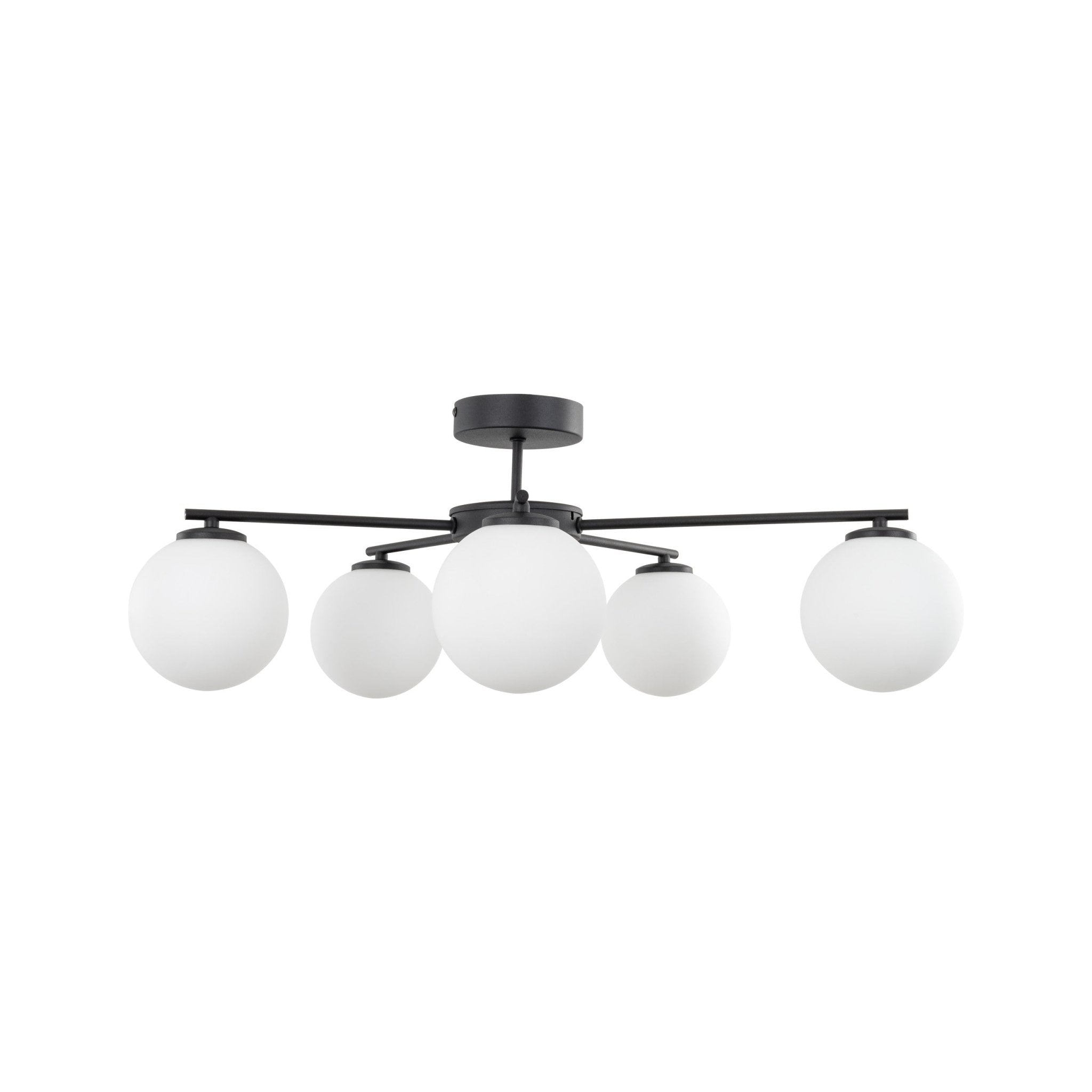 Suspension plafonnier ELTON | 5 lumières | Style scandinave | Abat - jour blanc opale | Design moderne - Les Trouvailles de JustineLumoCrafts