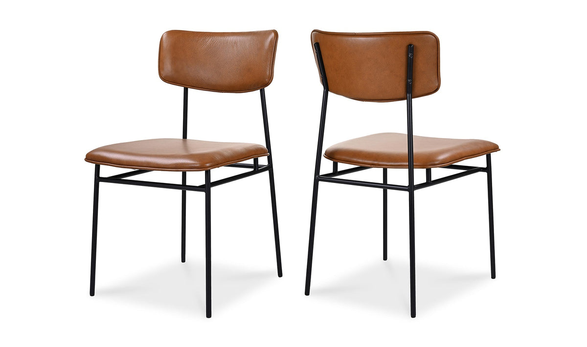 Chaises de salle à manger Sutton | Cuir pleine fleur brun | Lot de 2