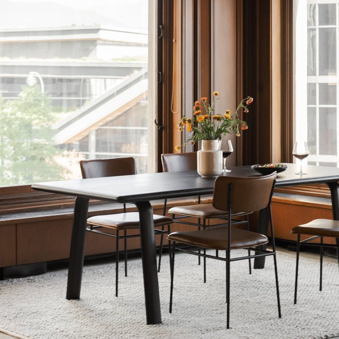 Chaises de salle à manger Sutton | Cuir pleine fleur brun | Lot de 2