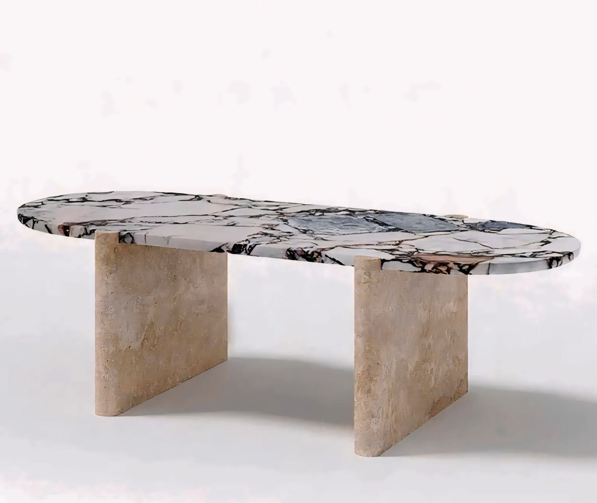 Table à manger Teruo | Marbre luxueux | Design élégant - Les Trouvailles de JustineNisu HomeNoir180L x 80H x 75W cm