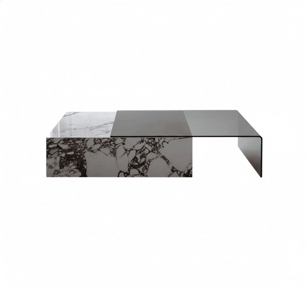 Table basse architecturale | Pierre frittée haute densité & Verre trempé fumé - Les Trouvailles de JustineCoffee TableAltera