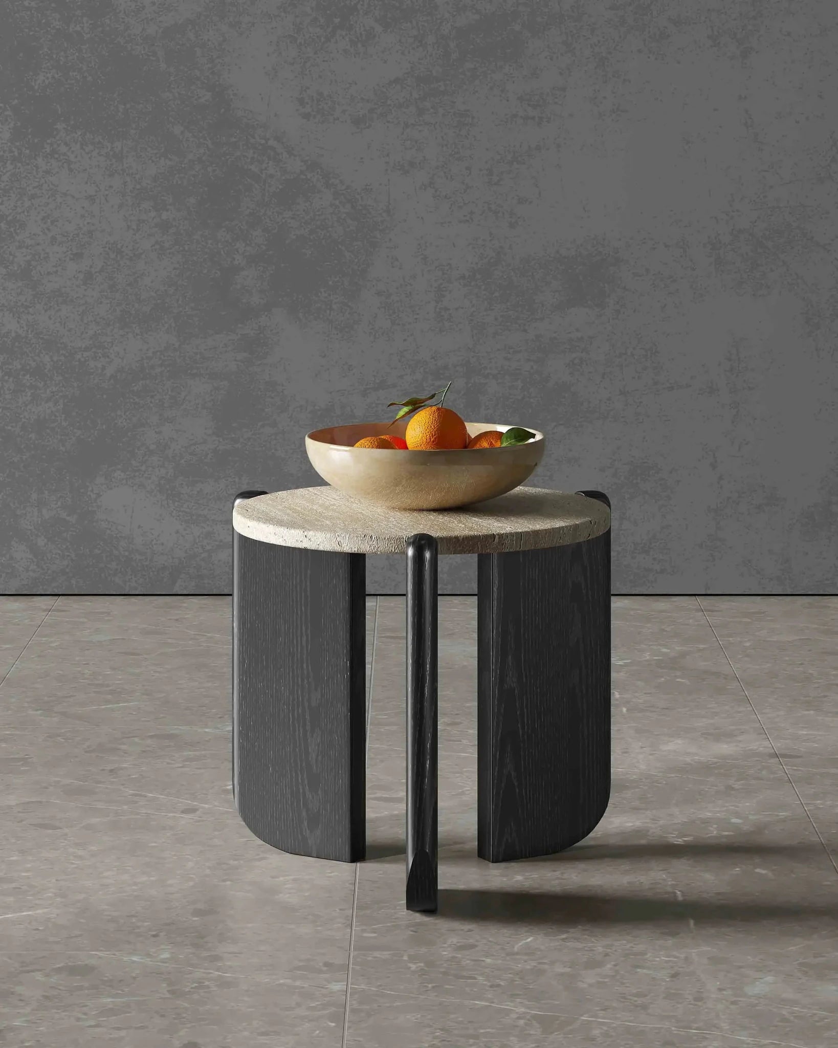 Table basse Goto | Marbre et bois de chêne - Les Trouvailles de JustineNisu Home50cmNoir