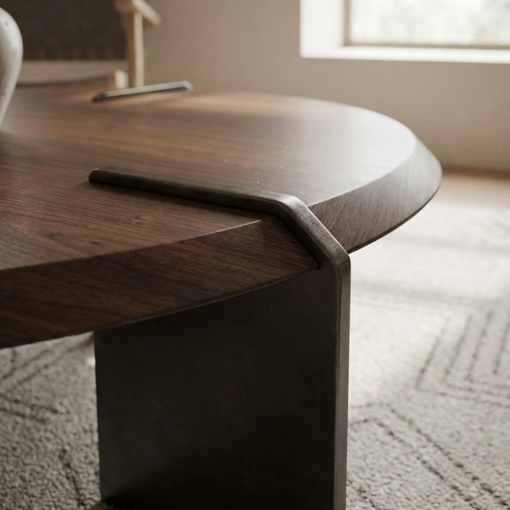 Table basse Trisect | Frêne massif et placage wengé | Base acier bronze brossé | Effet flottant - Les Trouvailles de JustineCoffee TableAltera