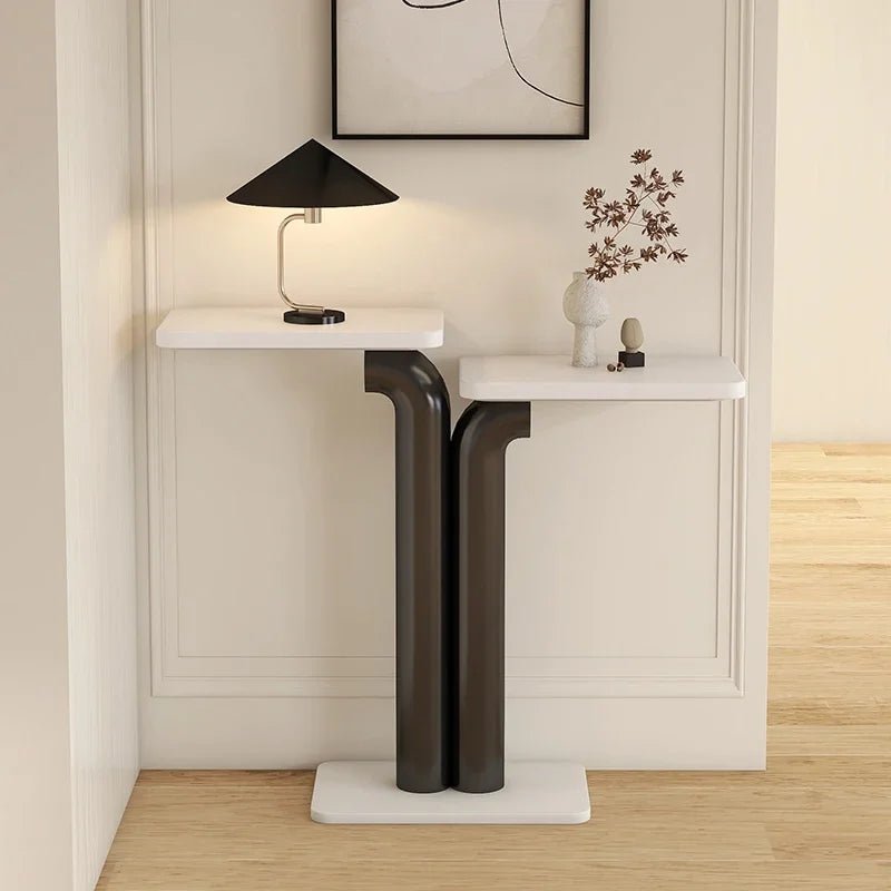 Table d’appoint Mai | Marbre et acier inoxydable - Les Trouvailles de JustineSide TableNisu HomeBlanc