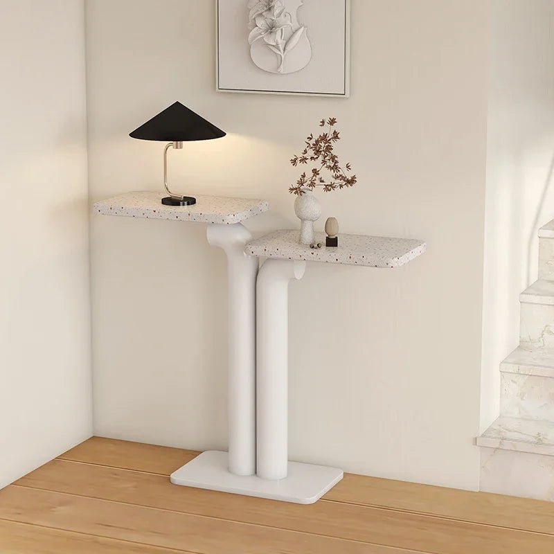 Table d’appoint Mai | Marbre et acier inoxydable - Les Trouvailles de JustineSide TableNisu HomeBlanc