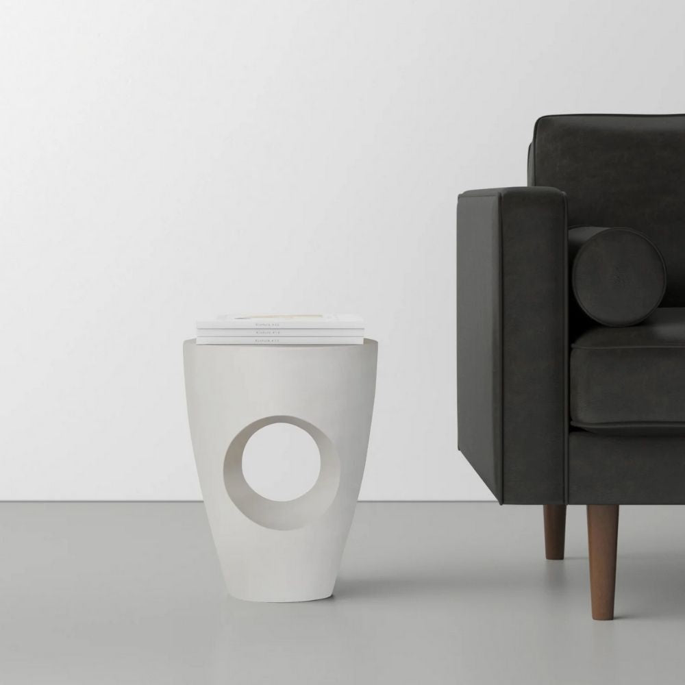 Table d’appoint Olivia Terrazzo | Ciment, Noir ou Blanc - Les Trouvailles de JustineartiplantoWhite Terrazzo