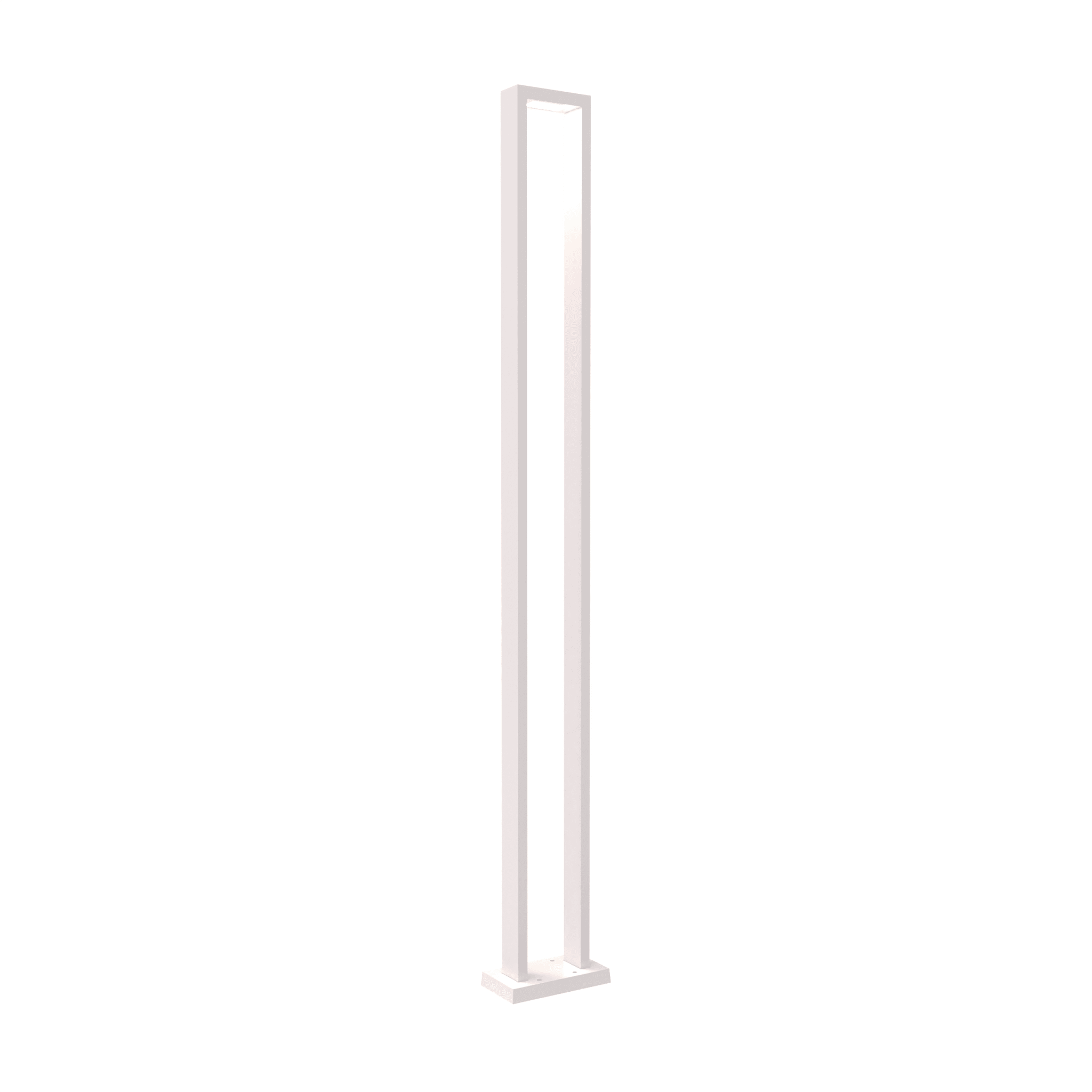 Luminaire extérieur sur poteau à DEL intégré blanc, cadre rectangulaire fin