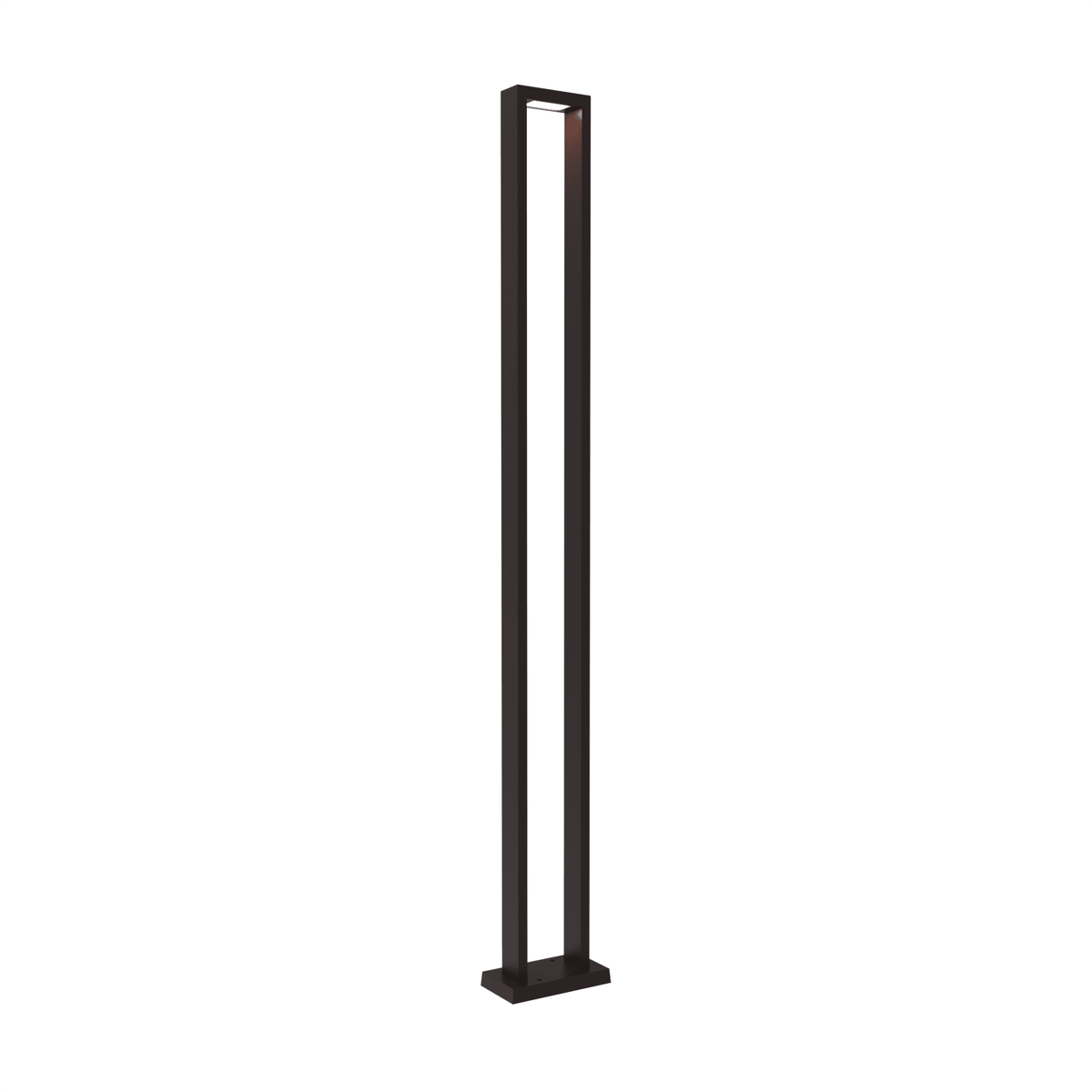Luminaire extérieur sur poteau à DEL intégré noir, cadre rectangulaire fin