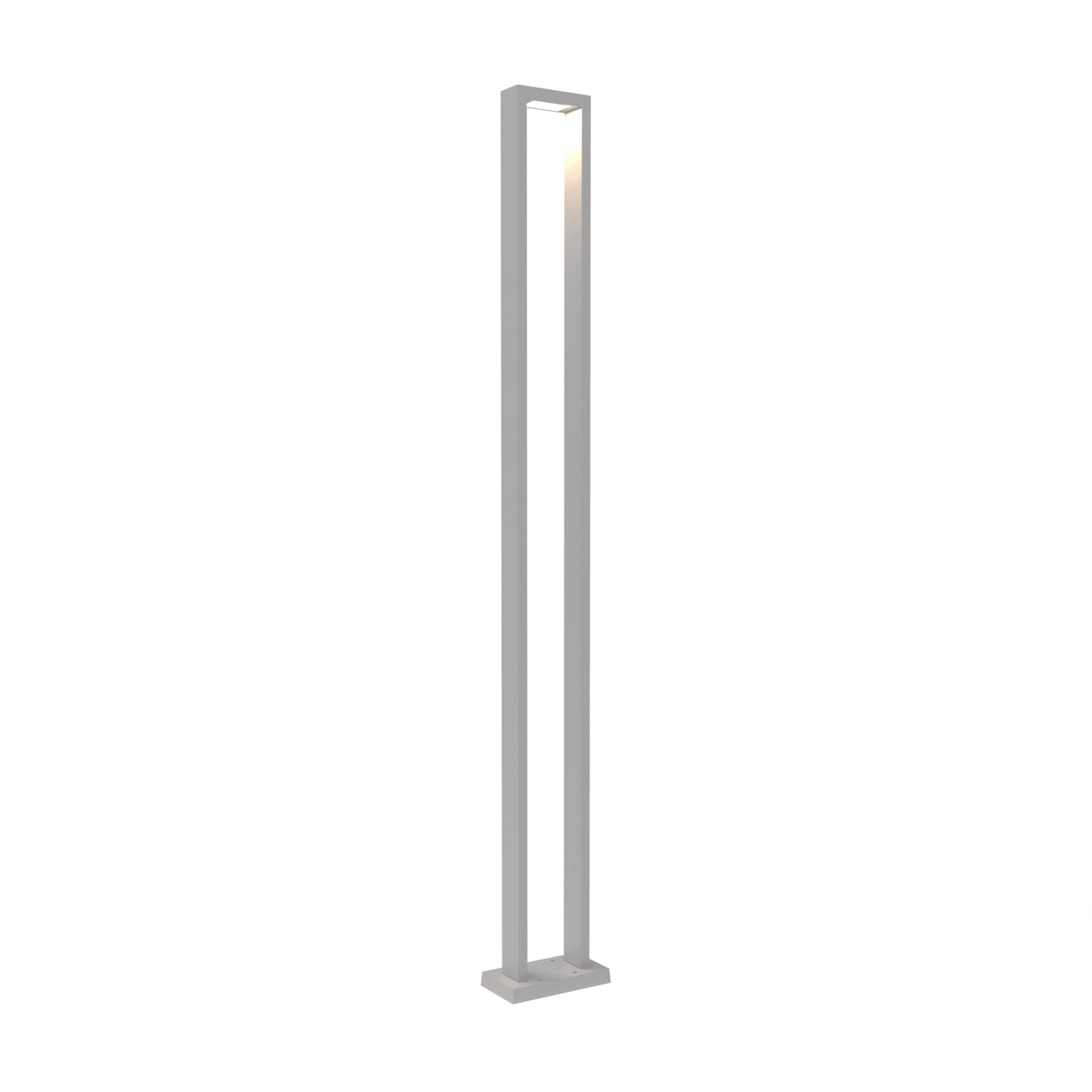 Luminaire extérieur sur poteau à DEL intégré blanc, cadre rectangulaire fin