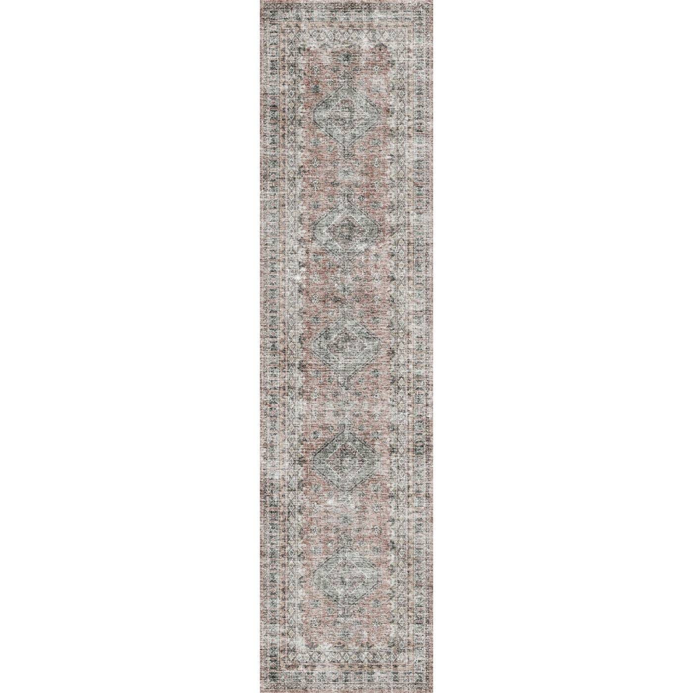 Tapis Alina – Rouge Brique - Les Trouvailles de JustinerugsartiplantoMachine Washable2.5’x10’