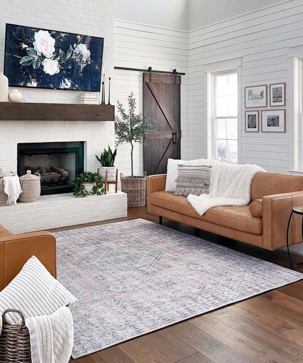 Tapis Alina – Rouge Brique - Les Trouvailles de JustinerugsartiplantoMachine Washable2.5'x7'