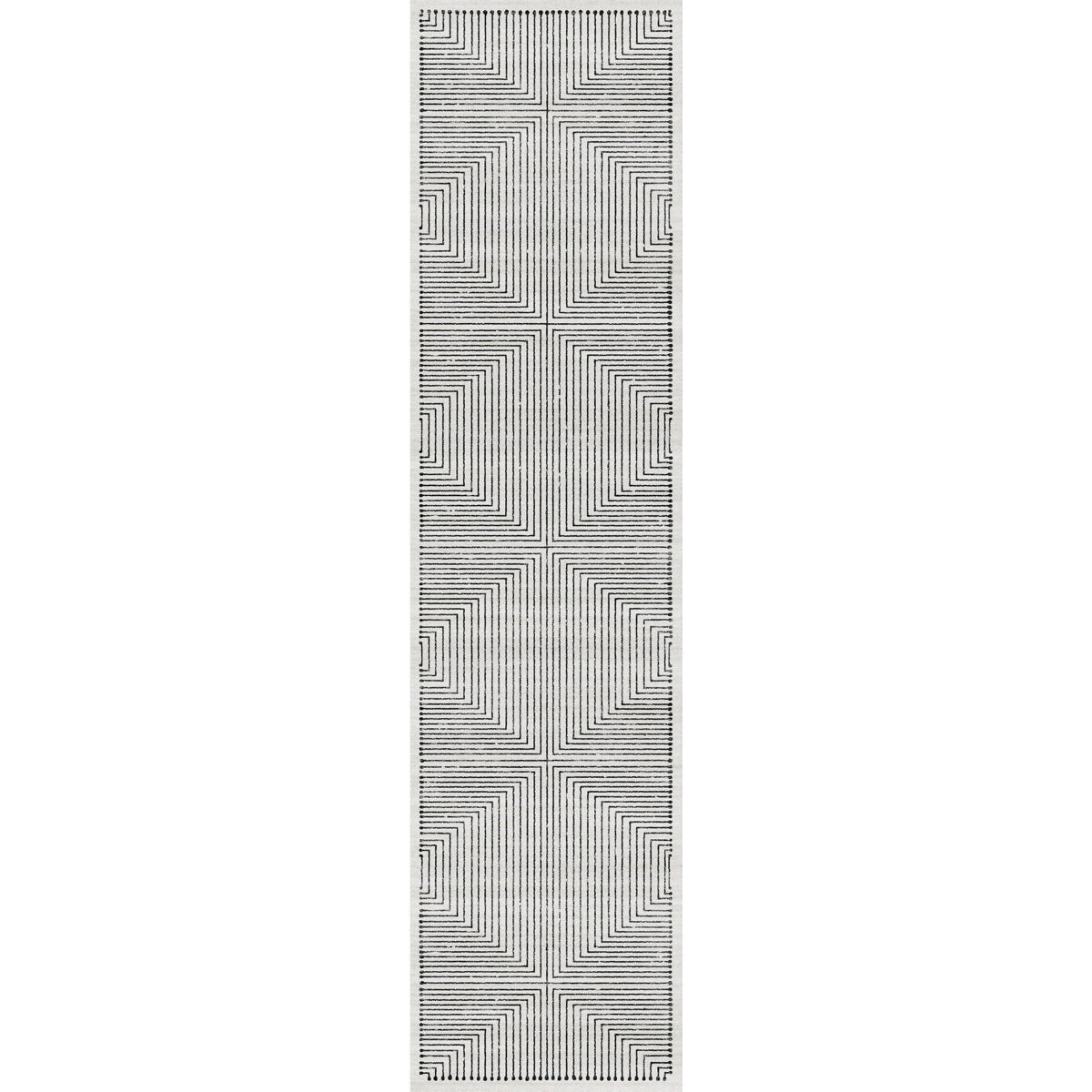 Tapis Bond noir & ivoire | Design moderne minimaliste - Les Trouvailles de JustinerugsartiplantoMachine Washable2.5’x10’