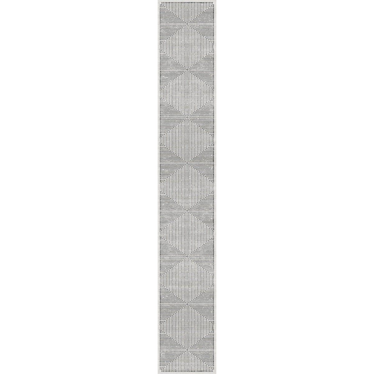 Tapis Bond noir & ivoire | Design moderne minimaliste - Les Trouvailles de JustinerugsartiplantoMachine Washable2.5’x16’