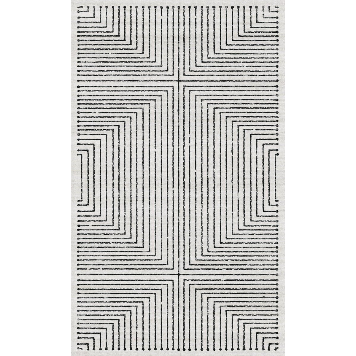 Tapis Bond noir & ivoire | Design moderne minimaliste - Les Trouvailles de JustinerugsartiplantoMachine Washable3’x5’