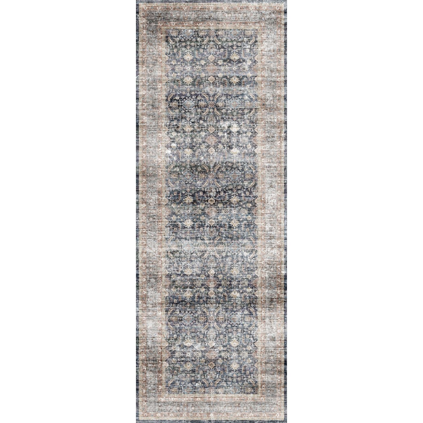 Tapis Davina – Bleu Marine Lagoon - Les Trouvailles de JustinerugsartiplantoMachine Washable2.5'x7'