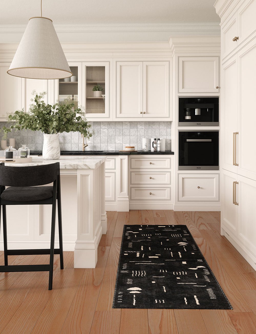 Tapis Jama Noir & Ivoire | Design Scandinave Moderne - Les Trouvailles de JustinerugsartiplantoMachine Washable2.5'x7'