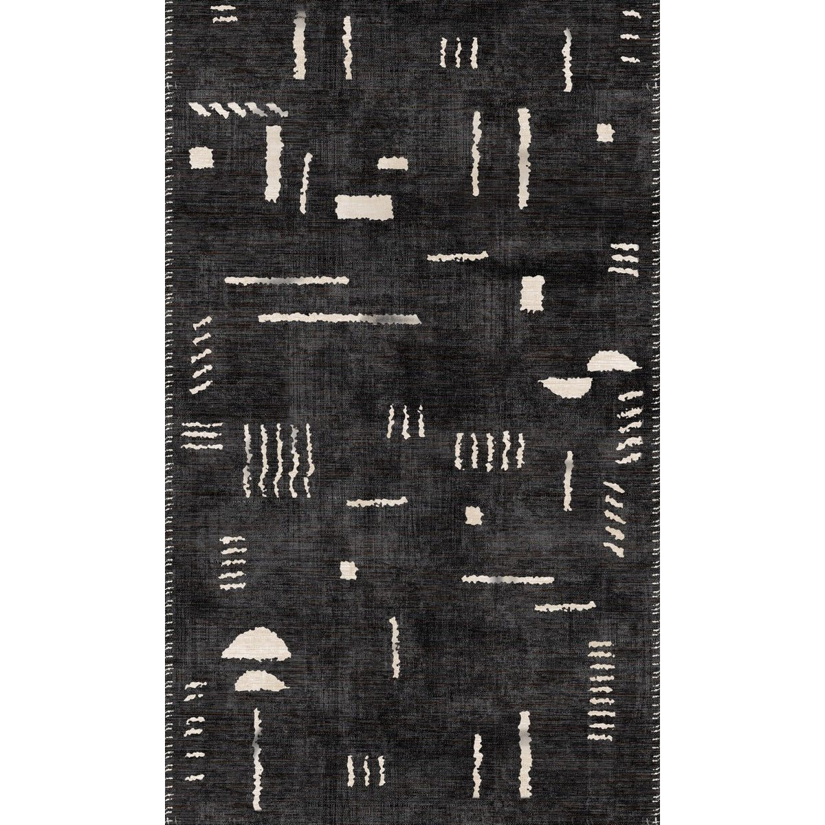 Tapis Jama Noir & Ivoire | Design Scandinave Moderne - Les Trouvailles de JustinerugsartiplantoMachine Washable3’x5’