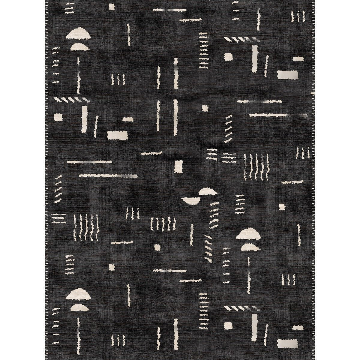 Tapis Jama Noir & Ivoire | Design Scandinave Moderne - Les Trouvailles de JustinerugsartiplantoMachine Washable9’x12’