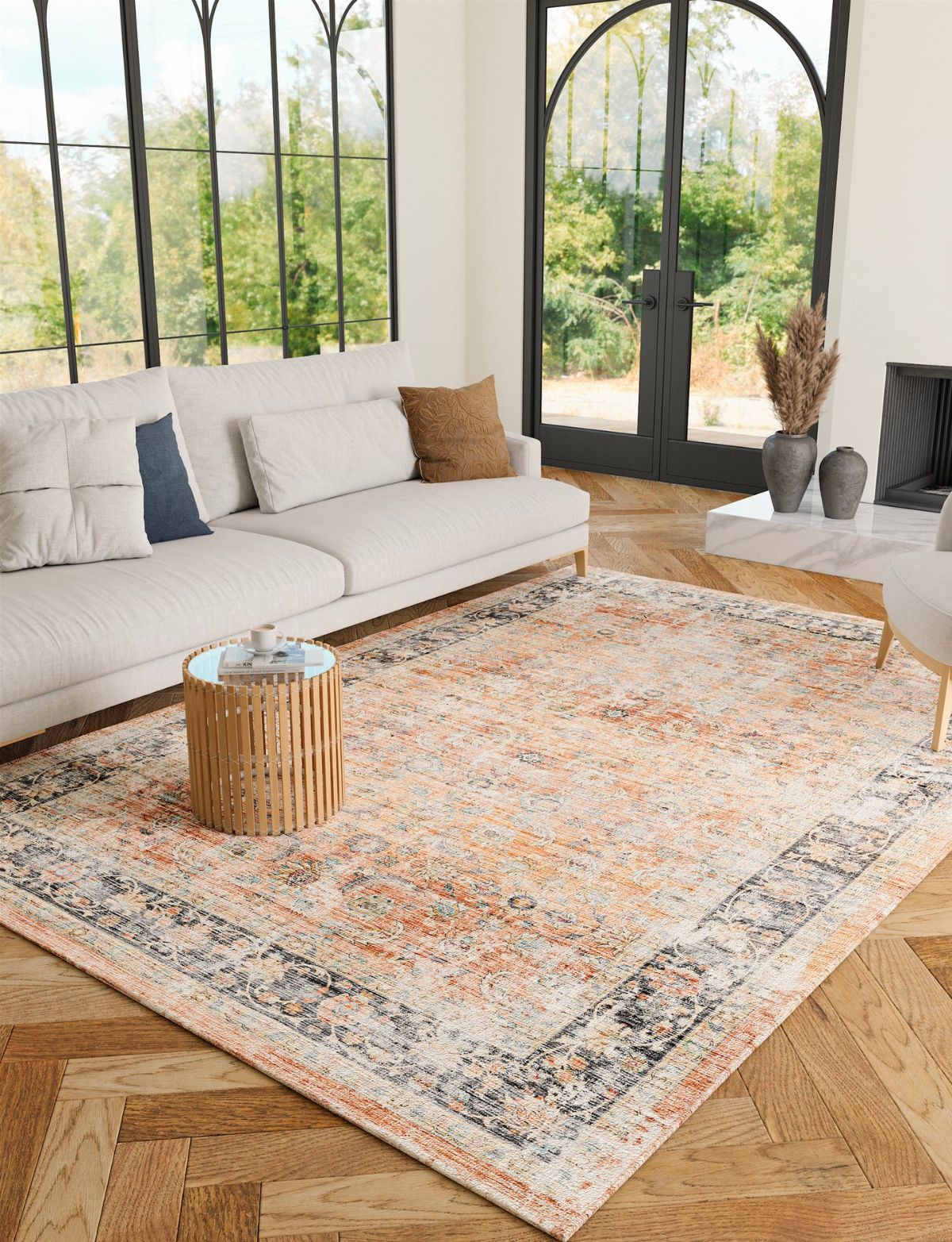 Tapis Makayla – Terracotta Épicé Multi - Les Trouvailles de JustinerugsartiplantoMachine Washable6'x9'