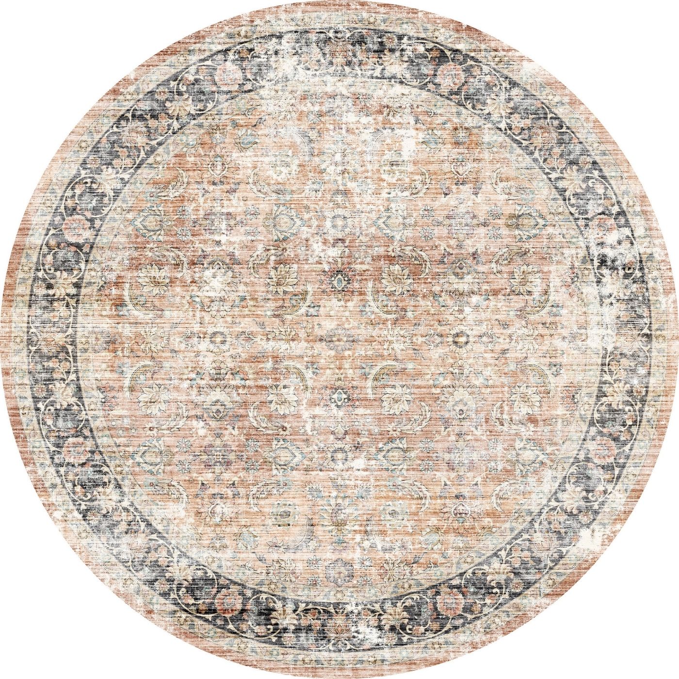 Tapis Makayla – Terracotta Épicé Multi - Les Trouvailles de JustinerugsartiplantoMachine Washable8' Round