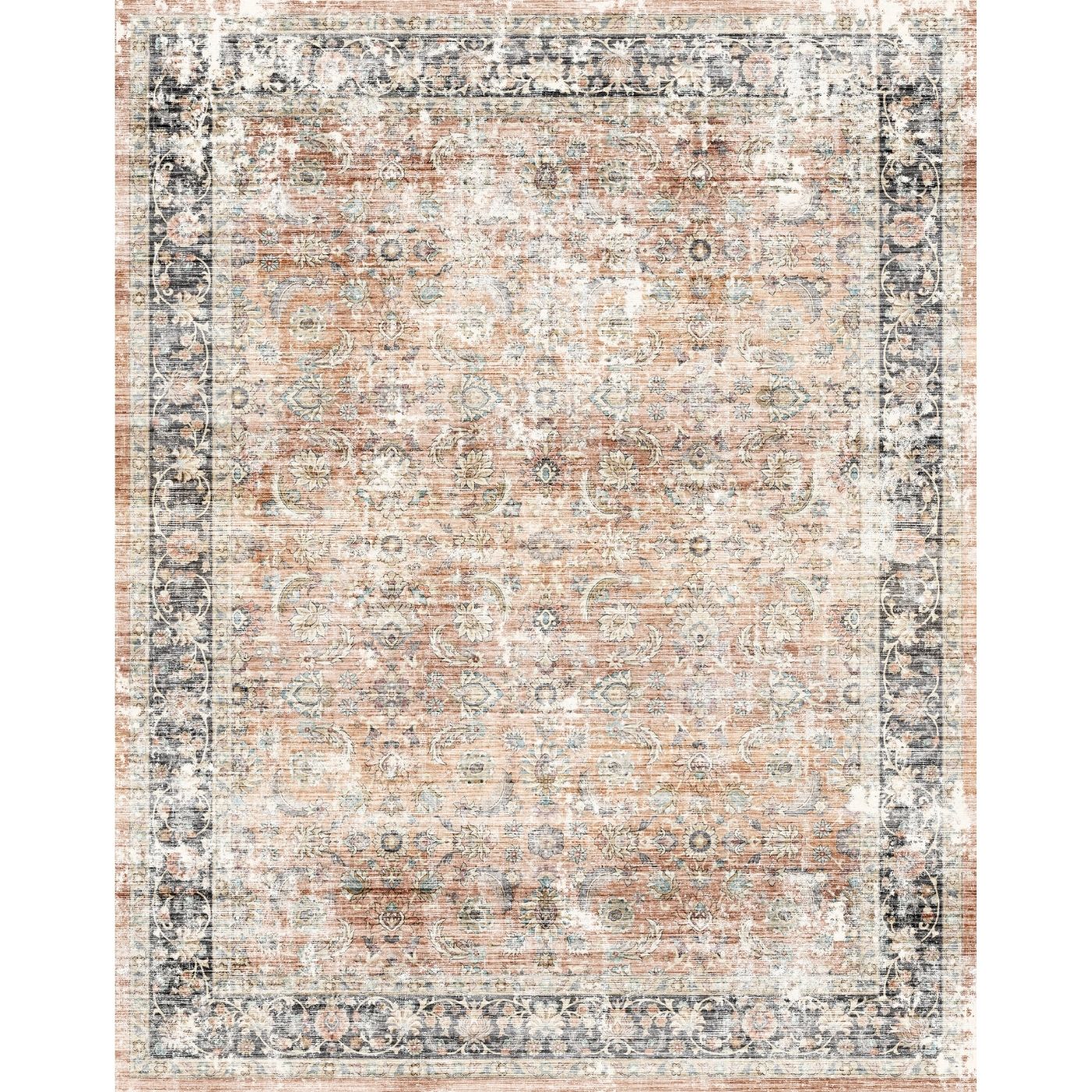 Tapis Makayla – Terracotta Épicé Multi - Les Trouvailles de JustinerugsartiplantoMachine Washable8'x10'