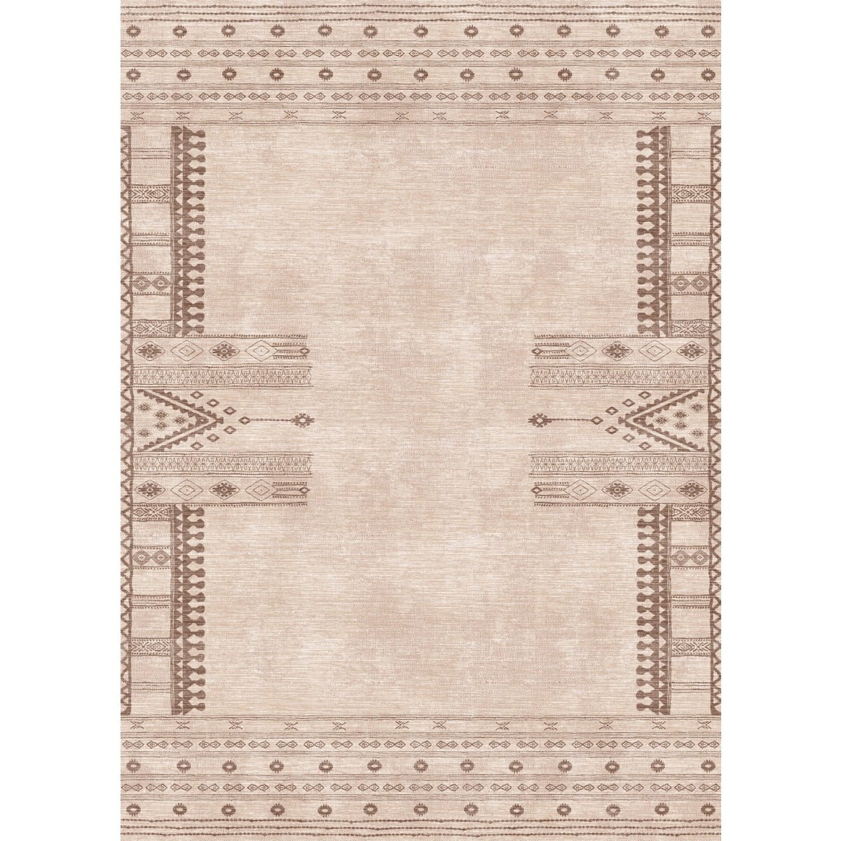 Tapis Mazela beige naturel & brun | Inspiration persane minimaliste - Les Trouvailles de JustinerugsartiplantoMachine Washable2.5'x7'
