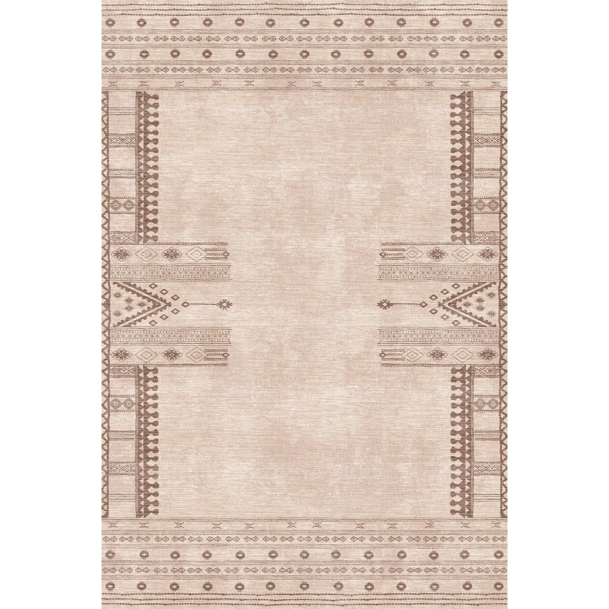 Tapis Mazela beige naturel & brun | Inspiration persane minimaliste - Les Trouvailles de JustinerugsartiplantoMachine Washable6'x9'