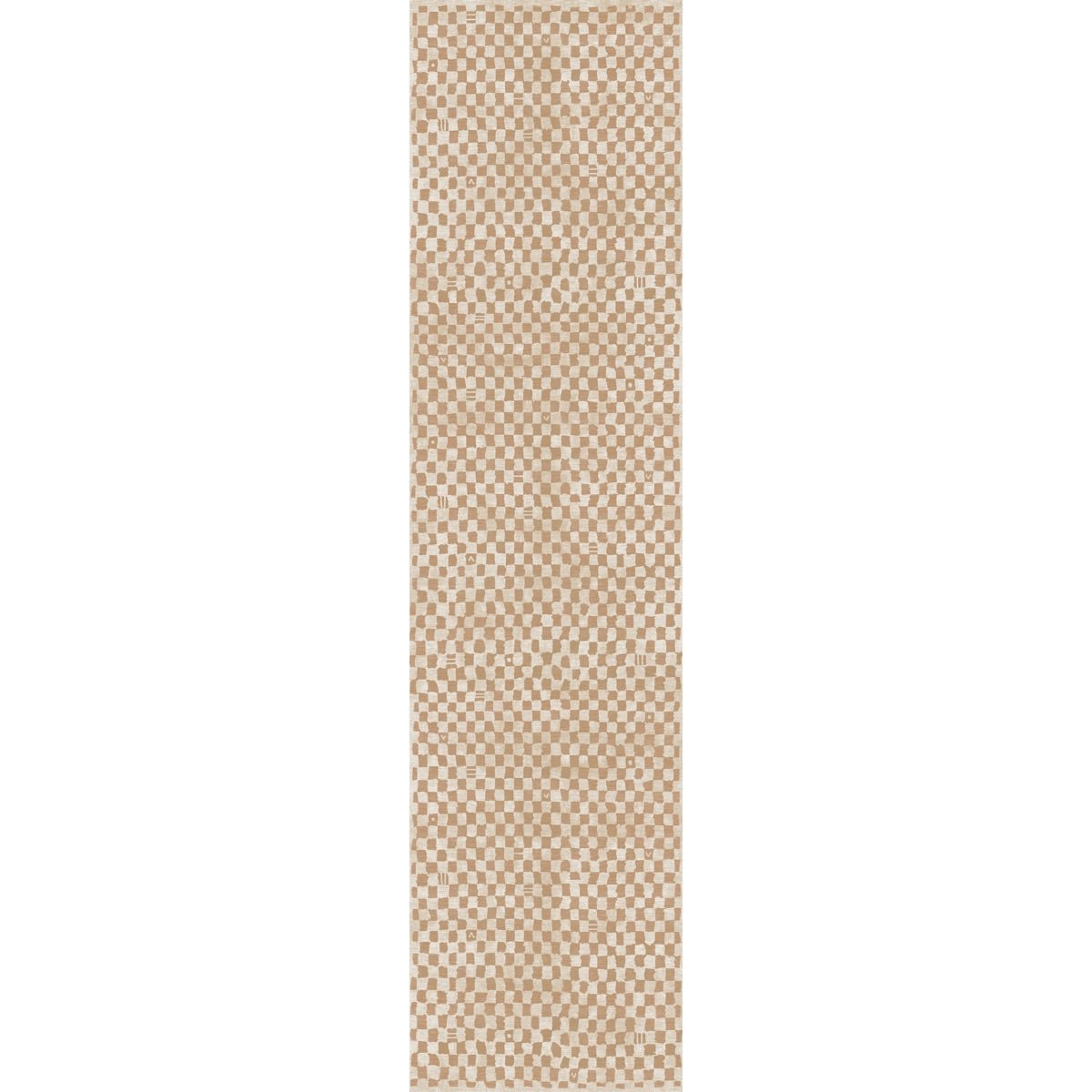 Tapis Metro à carreaux beige naturel & corail | Inspiration marocaine minimaliste - Les Trouvailles de JustinerugsartiplantoMachine Washable2.5’x10’