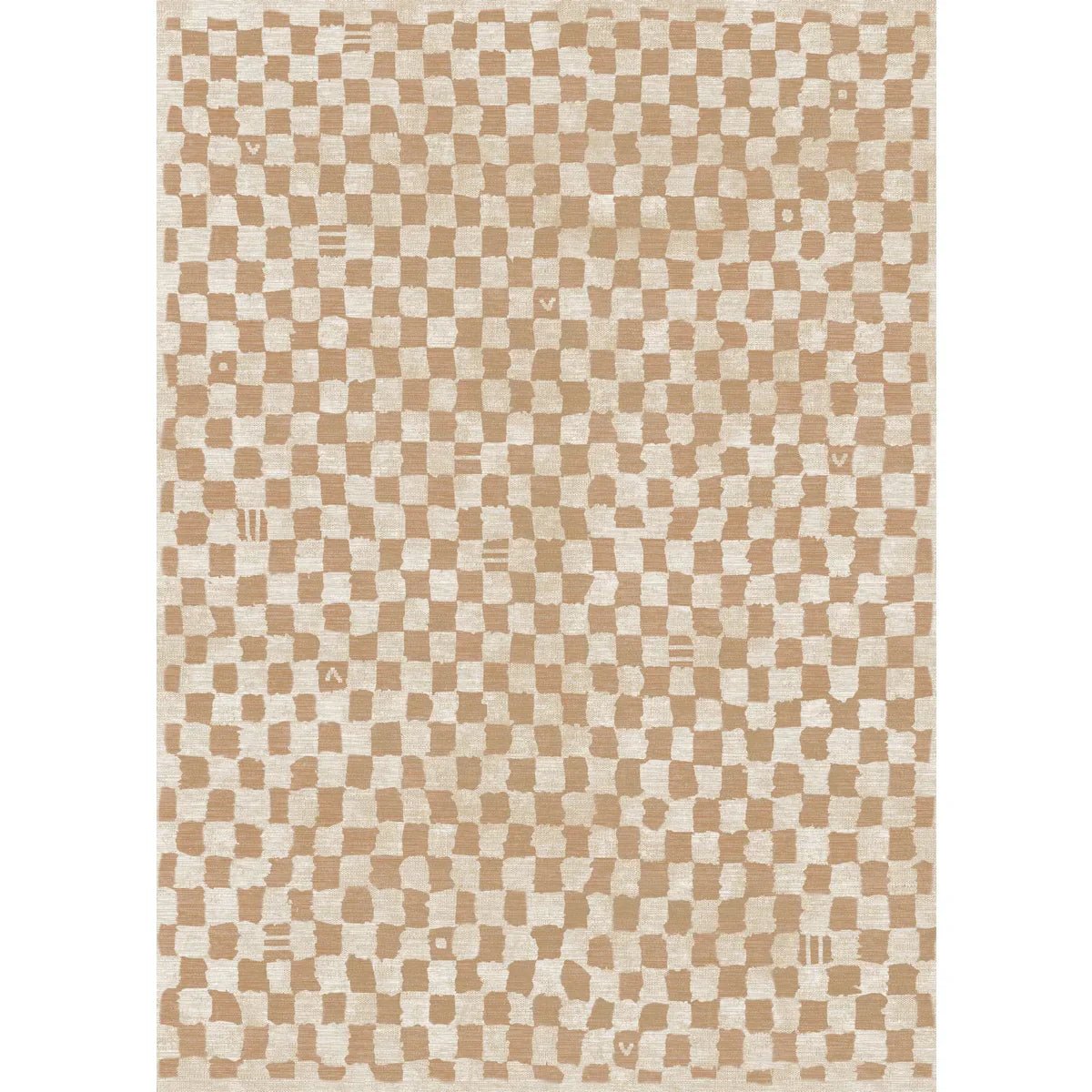 Tapis Metro à carreaux beige naturel & corail | Inspiration marocaine minimaliste - Les Trouvailles de JustinerugsartiplantoMachine Washable2.5'x7'