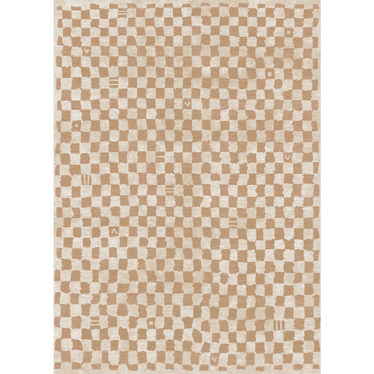 Tapis Metro à carreaux beige naturel & corail | Inspiration marocaine minimaliste - Les Trouvailles de JustinerugsartiplantoMachine Washable5'x7'