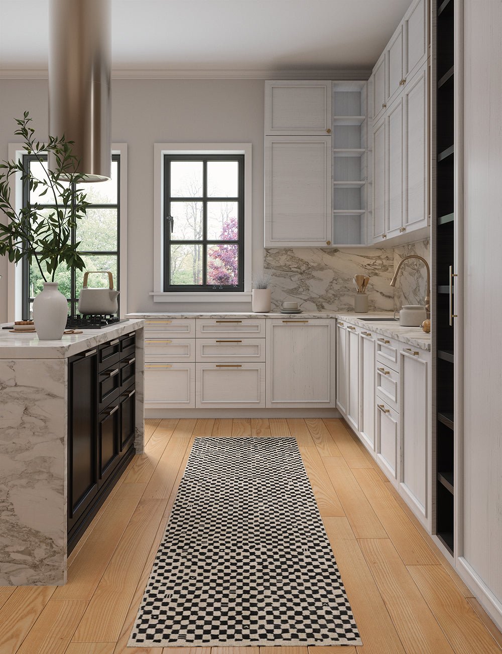 Tapis Metro – Carreaux Noir & Blanc - Les Trouvailles de JustinerugsartiplantoMachine Washable2.5’x10’