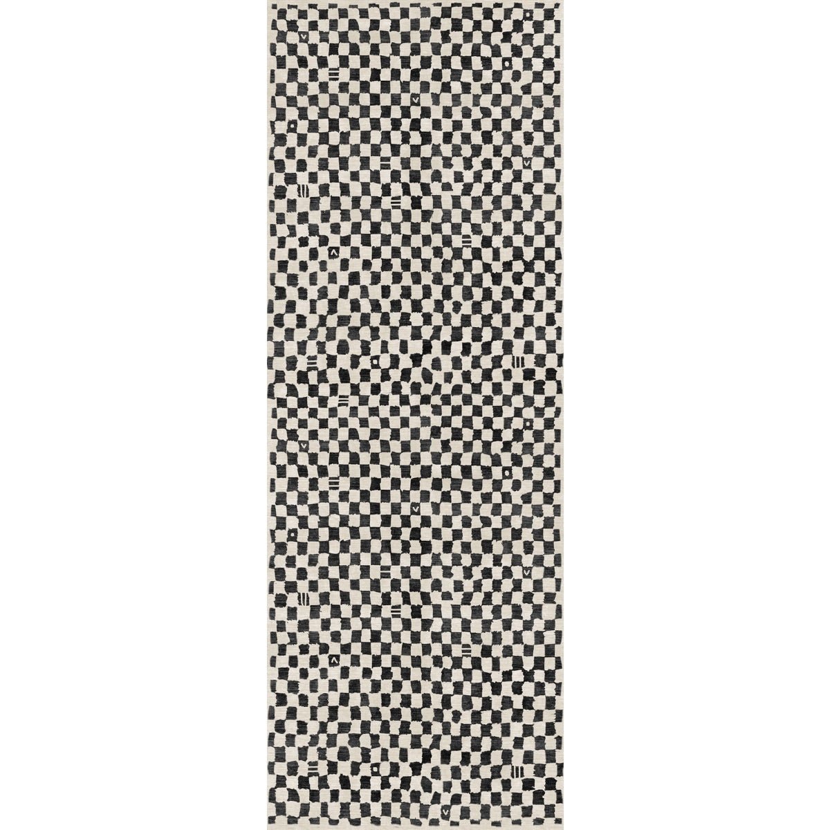 Tapis Metro – Carreaux Noir & Blanc - Les Trouvailles de JustinerugsartiplantoMachine Washable2.5'x7'