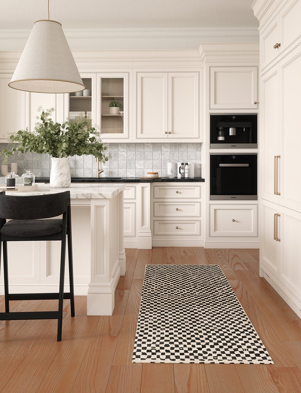 Tapis Metro – Carreaux Noir & Blanc - Les Trouvailles de JustinerugsartiplantoMachine Washable2.5'x7'