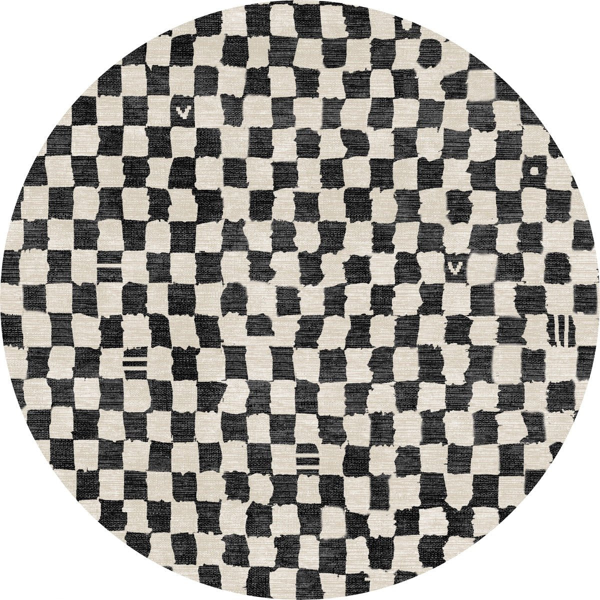 Tapis Metro – Carreaux Noir & Blanc - Les Trouvailles de JustinerugsartiplantoMachine Washable5’ Round