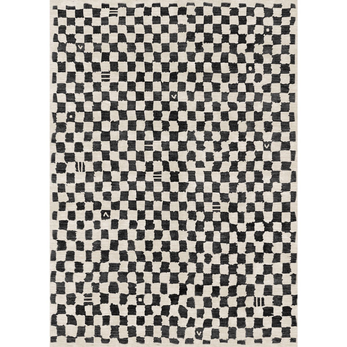 Tapis Metro – Carreaux Noir & Blanc - Les Trouvailles de JustinerugsartiplantoMachine Washable5'x7'