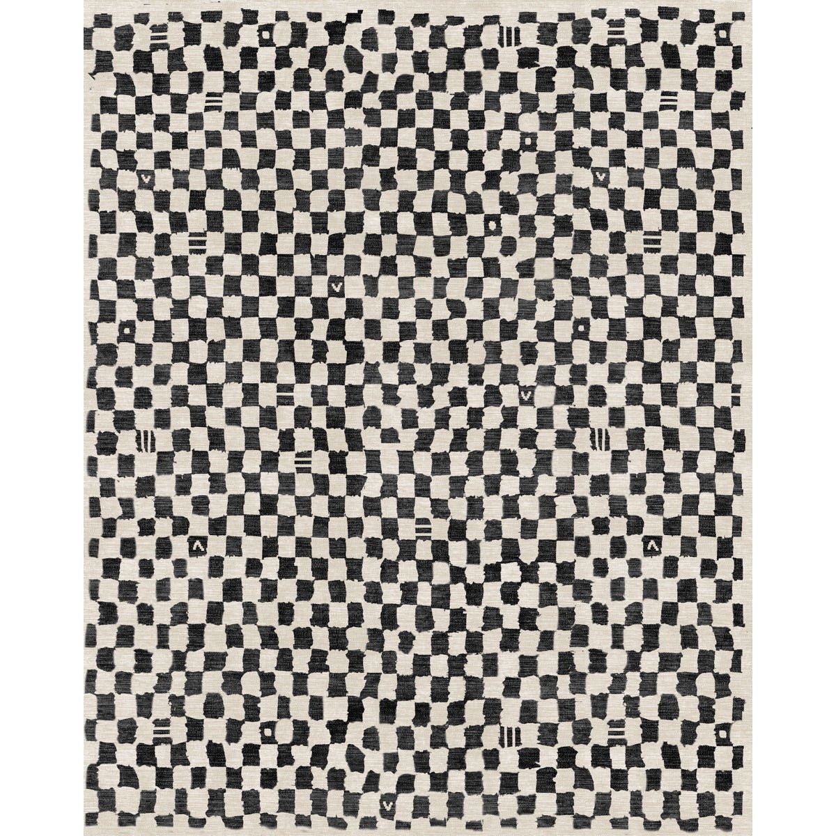 Tapis Metro – Carreaux Noir & Blanc - Les Trouvailles de JustinerugsartiplantoMachine Washable8'x10'