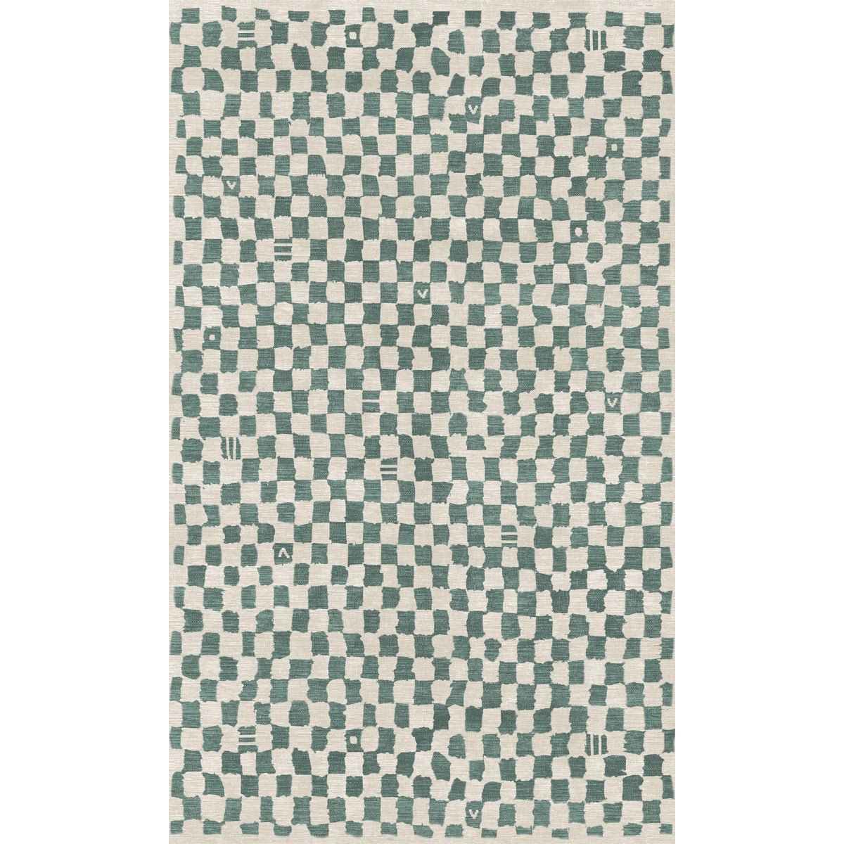 Tapis Metro Vert Ardoise & Blanc | Motif Marocain à Carreaux - Les Trouvailles de JustinerugsartiplantoMachine Washable3’x5’