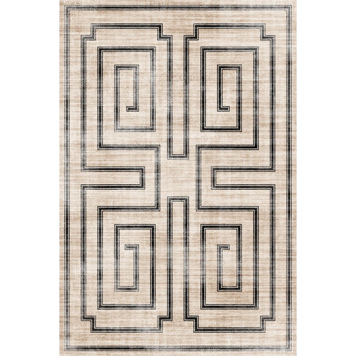 Tapis Noa – Naturel Noir - Les Trouvailles de JustinerugsartiplantoMachine Washable6'x9'