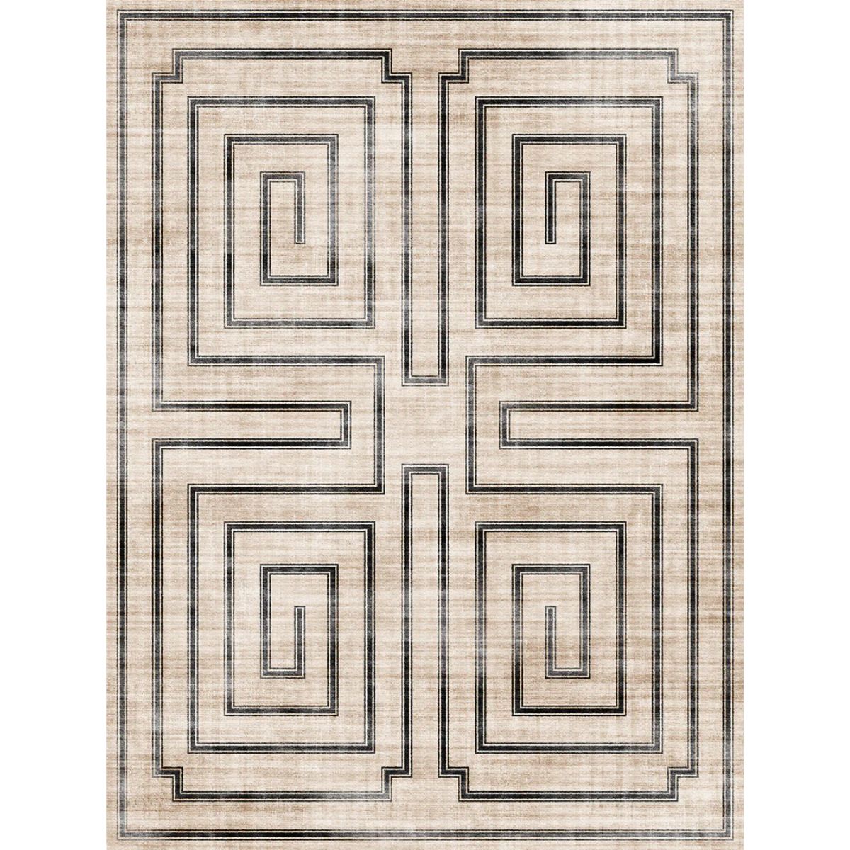 Tapis Noa – Naturel Noir - Les Trouvailles de JustinerugsartiplantoMachine Washable9’x12’