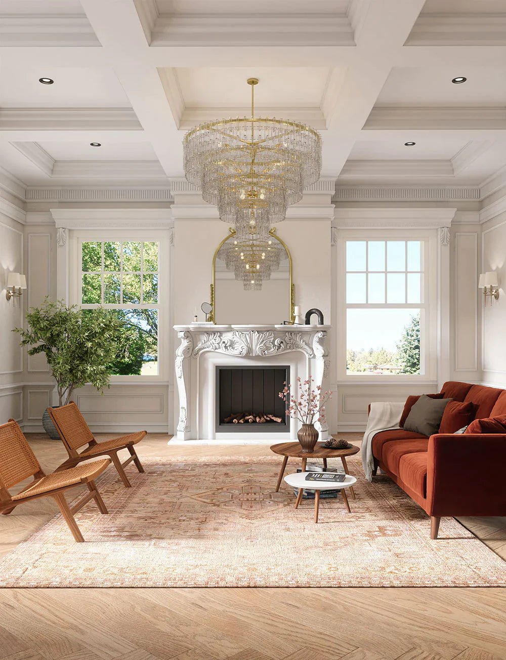 Tapis Ozana Naturel | Motif Persan Beige, Jaune & Vert Menthe - Les Trouvailles de JustinerugsartiplantoMachine Washable2.5'x7'