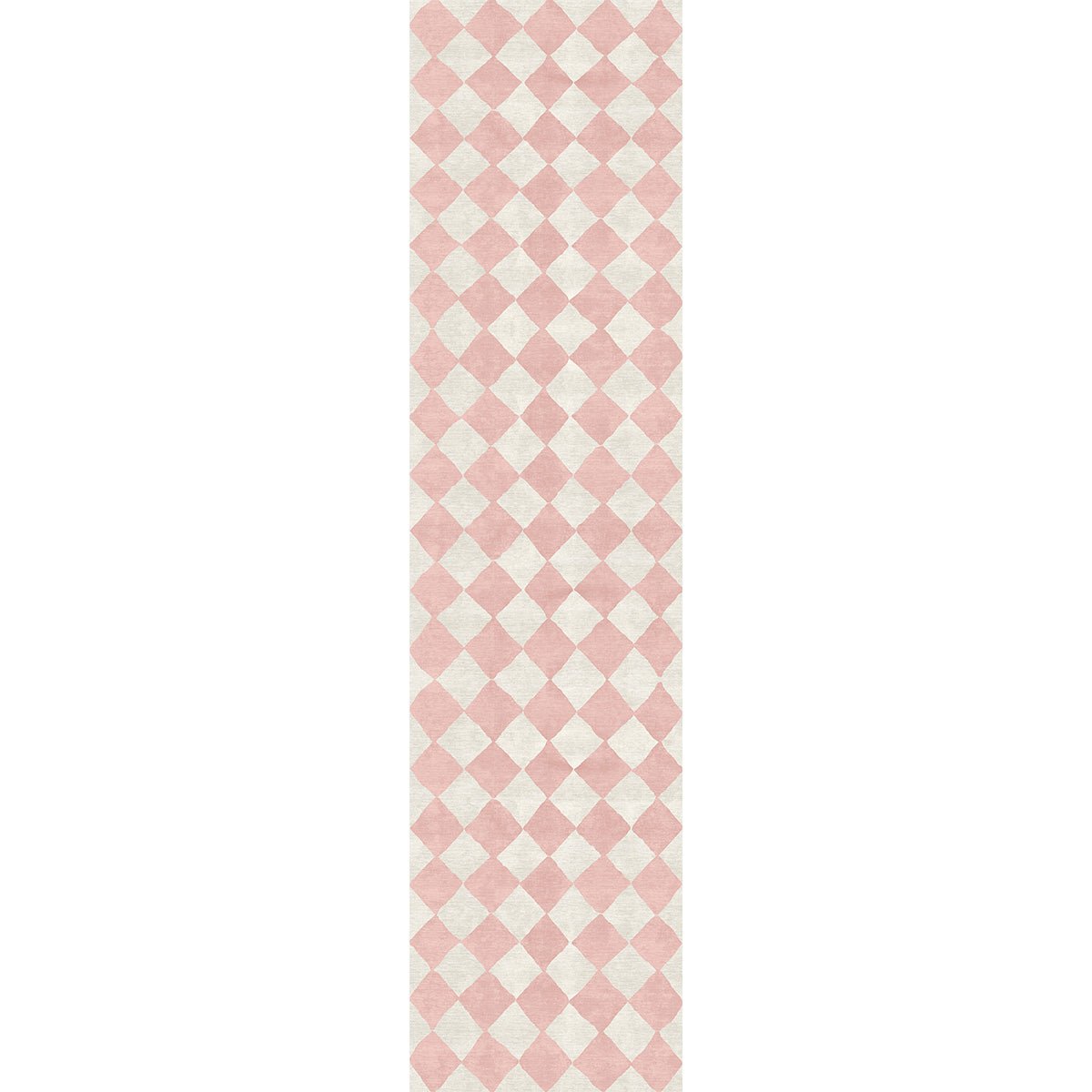 Tapis Trestres à Carreaux Malibu | Rose & Ivoire | Style Marocain Minimaliste - Les Trouvailles de JustinerugsartiplantoMachine Washable2.5’x10’