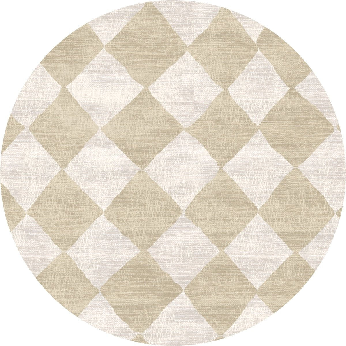 Tapis Trestres Naturel & Ivoire | Motif Marocain à Carreaux - Les Trouvailles de JustinerugsartiplantoMachine Washable5’ Round