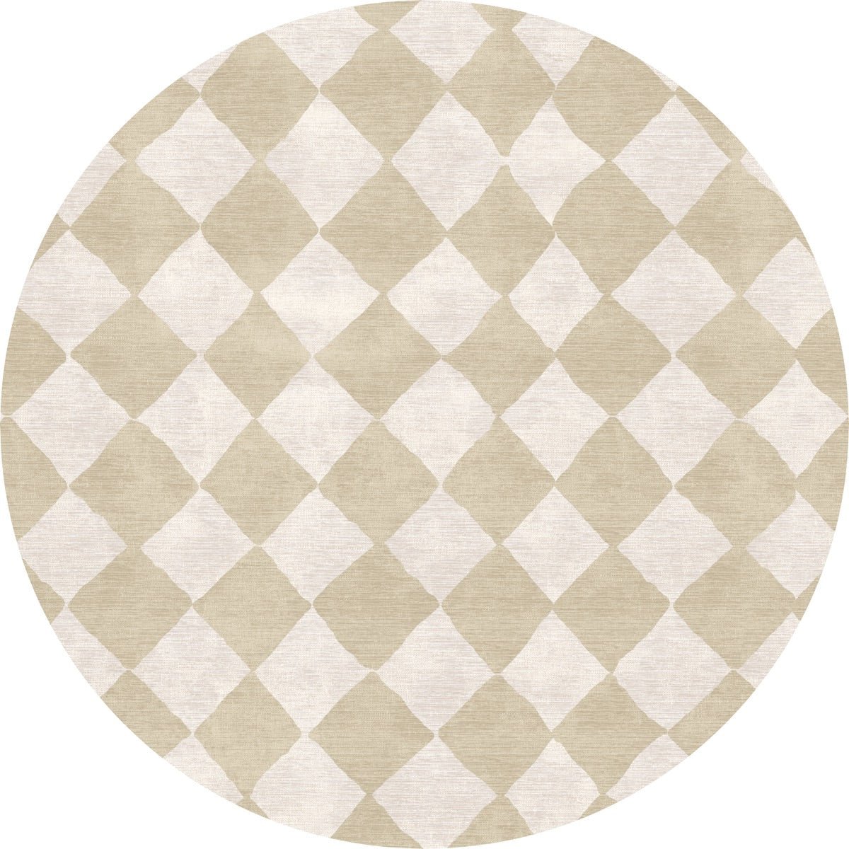 Tapis Trestres Naturel & Ivoire | Motif Marocain à Carreaux - Les Trouvailles de JustinerugsartiplantoMachine Washable8' Round